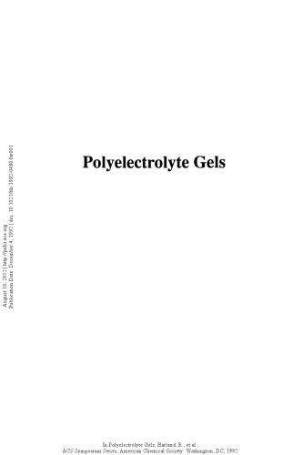 Polyelectrolyte Gels. Properties, Preparation, and Applications