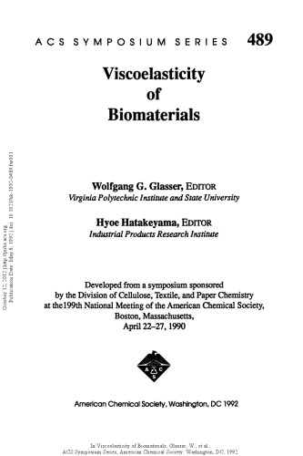 Viscoelasticity of Biomaterials