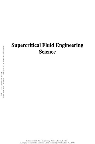 Supercritical Fluid Engineering Science. Fundamentals and Applications