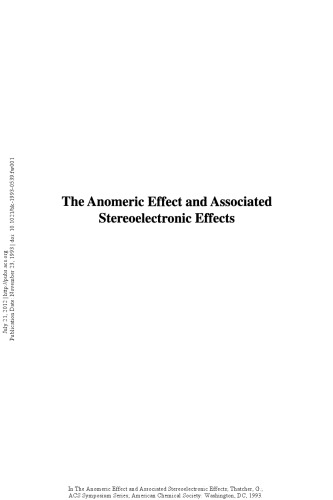 The Anomeric Effect and Associated Stereoelectronic Effects