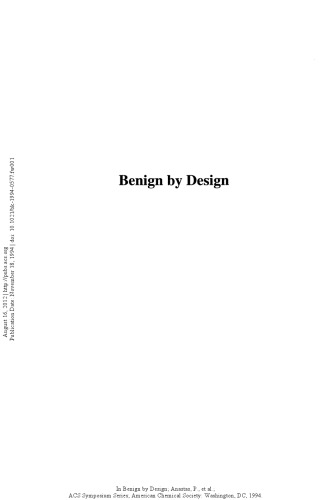 Benign by Design. Alternative Synthetic Design for Pollution Prevention