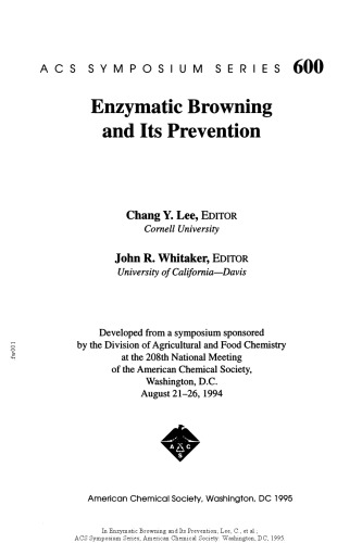 Enzymatic Browning and Its Prevention