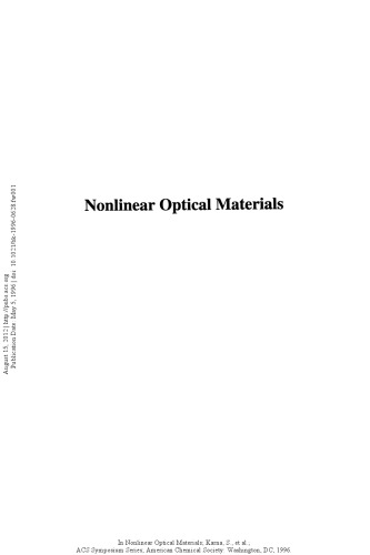 Nonlinear Optical Materials. Theory and Modeling