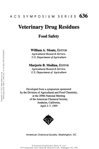 Veterinary Drug Residues. Food Safety