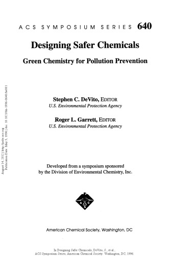 Designing Safer Chemicals. Green Chemistry for Pollution Prevention
