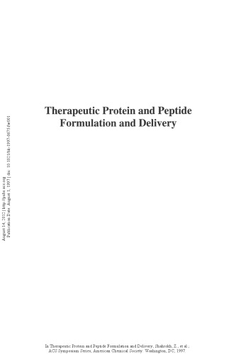 Therapeutic Protein and Peptide Formulation and Delivery