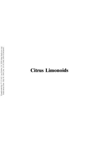 Citrus Limonoids. Functional Chemicals in Agriculture and Food