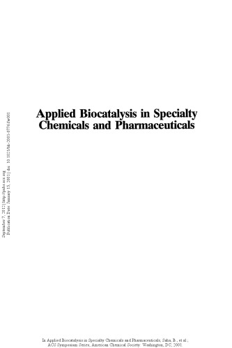 Applied Biocatalysis in Specialty Chemicals and Pharmaceuticals