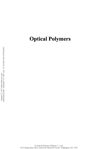Optical Polymers. Fibers and Waveguides