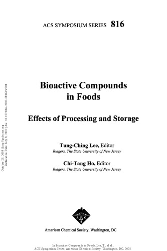 Bioactive Compounds in Foods. Effects of Processing and Storage