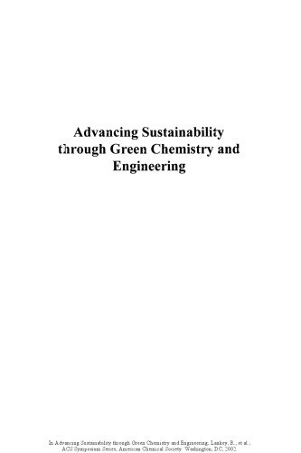 Advancing Sustainability through Green Chemistry and Engineering