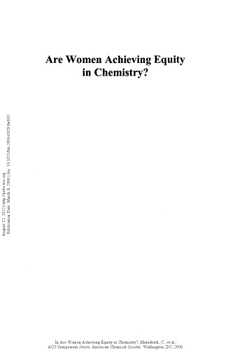 Are Women Achieving Equity in Chemistry?. Dissolving Disparity and Catalyzing Change