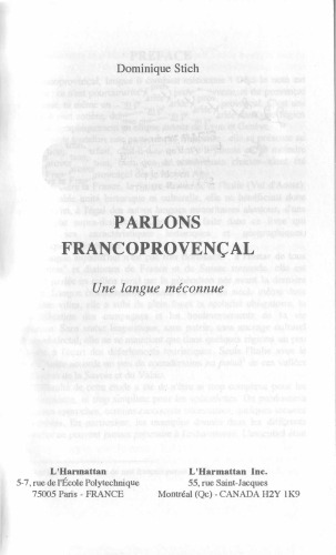 Parlons francoprovençal: Une langue méconnue