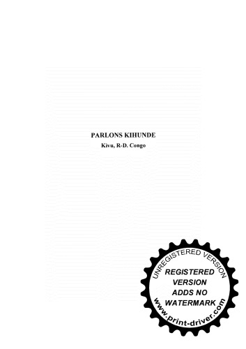 Parlons Kihunde ; Kivu, R-D. Congo : Langue et culture