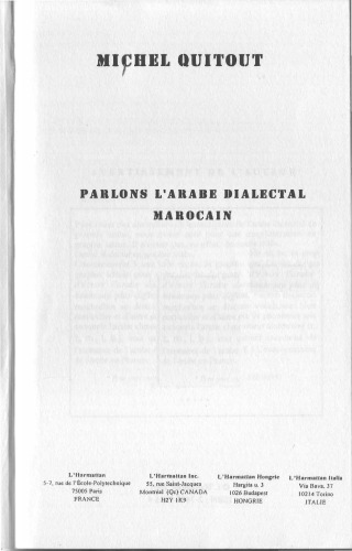 Parlons l'arabe dialectal marocain