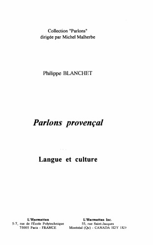 Parlons provençal : Langue et Culture