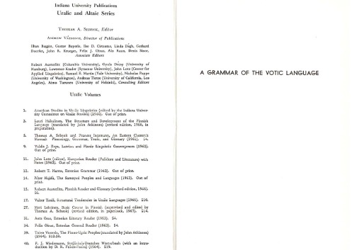 A grammar of the Votic language.