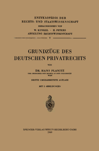 Grundzüge des Deutschen Privatrechts