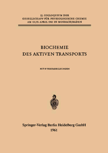 Biochemie des Aktiven Transports