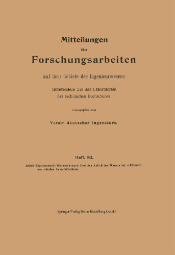 Experimentelle Untersuchungen über den Abfluß des Wassers bei vollkommenen schiefen Ueberfallwehren