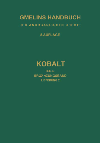 Kobalt: Teil B — Ergänzungsband Lieferung 2. Kobalt(III)-Verbindungen