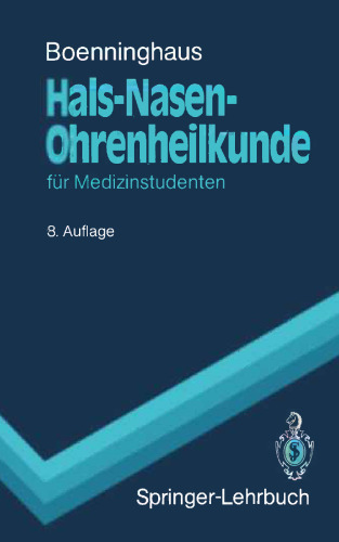 Hals-Nasen-Ohrenheilkunde: für Medizinstudenten