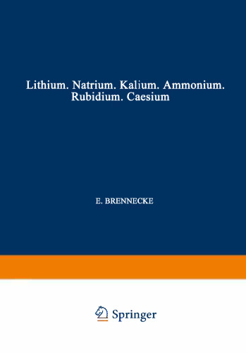 Elemente der Ersten Hauptgruppe: Lithium · Natrium · Kalium · Ammonium · Rubidium · Caesium