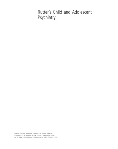 Rutter's child and adolescent psychiatry