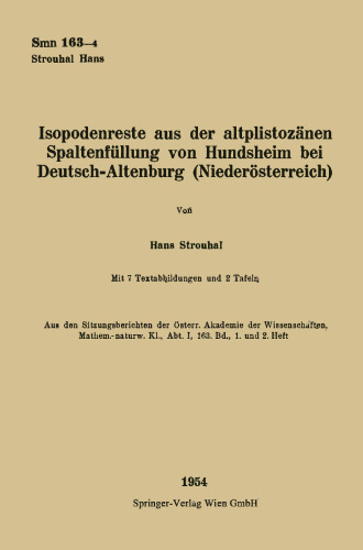 Isopodenreste aus der altplistozänen Spaltenfüllung von Hundsheim bei Deutsch-Altenburg (Niederösterreich)