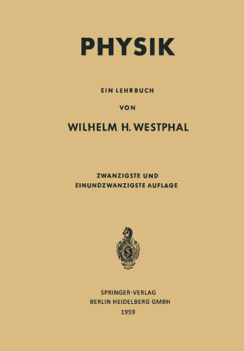 Physik: Ein Lehrbuch
