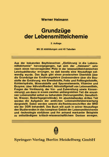 Grundzüge der Lebensmittelchemie