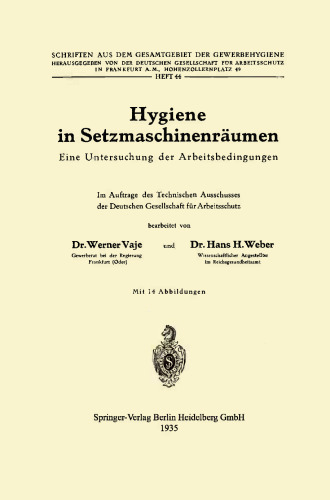 Hygiene in Setzmaschinenräumen: Eine Untersuchung der Arbeitsbedingungen