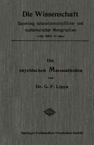 Die Psychischen Massmethoden