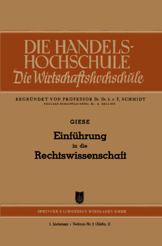 Einführung in die Rechtswissenschaft