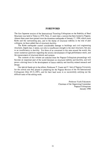 Stability and Ductility of Steel Structures (SDSS'97)