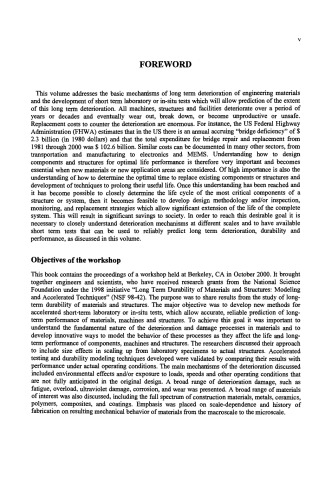 Long Term Durability of Structural Materials. Durability 2000 Proceedings of the Durability Workshop, Berkeley, California, 26–27 October, 2000