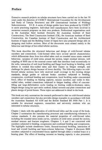 Cold-Formed Tubular Members and Connections. Structural Behaviour and Design
