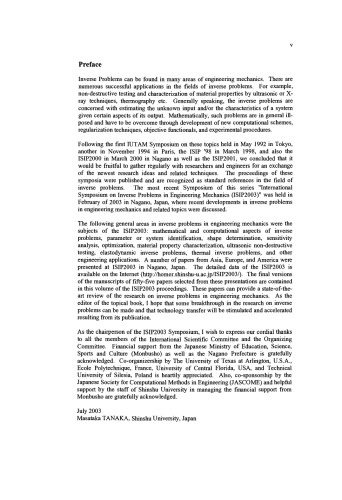 Inverse Problems in Engineering Mechanics IV. International Symposium on Inverse Problems in Engineering Mechanics 2003 (ISIP 2003) Nagano, Japan