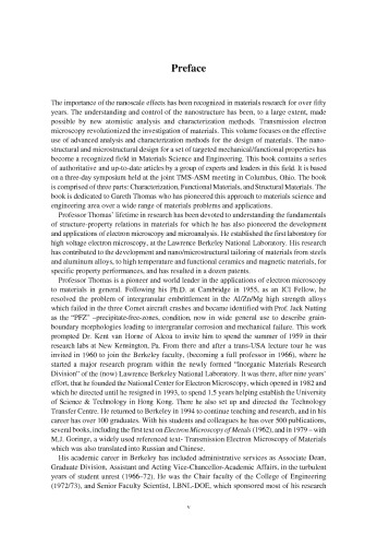 Nano and Microstructural Design of Advanced Materials. A Commemorative Volume on Professor G. Thomas' Seventieth Birthday