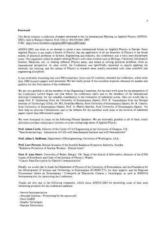 Recent Advances in Multidisciplinary Applied Physics. Proceedings of the First International Meeting on Applied Physics (APHYS-2003) October 13-18th 2003, Badajoz, Spain