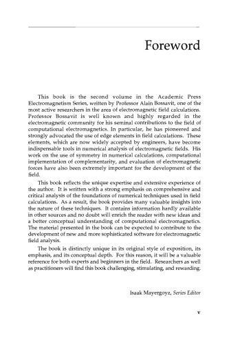 Computational Electromagnetism. Variational Formulations, Complementarity, Edge Elements