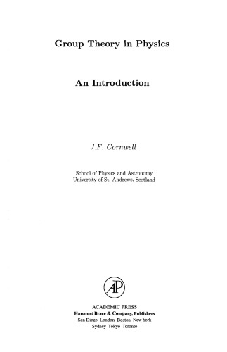 Group Theory in Physics. An Introduction