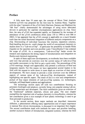 Lab-on-a-Chip. Miniaturized Systems for (Bio) Chemical Analysis and Synthesis