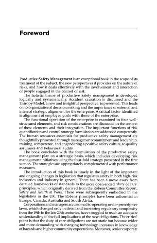 Productive Safety Management. A strategic, multi-disciplinary management system for hazardous industries that ties safety and production together