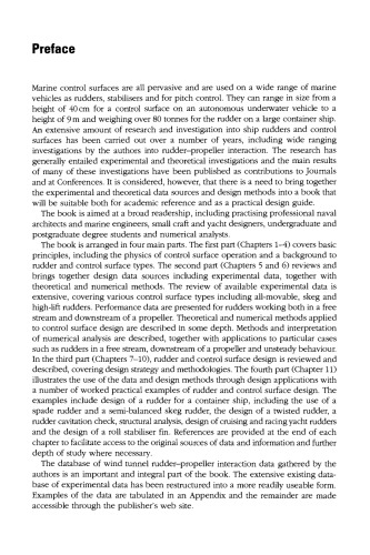 Marine Rudders and Control Surfaces. Principles, Data, Design and Applications