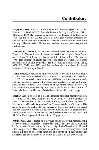 Diffusion Processes in Advanced Technological Materials