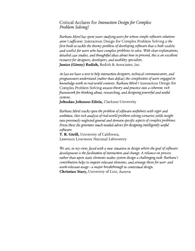 Interaction Design for Complex Problem Solving. Developing Useful and Usable Software