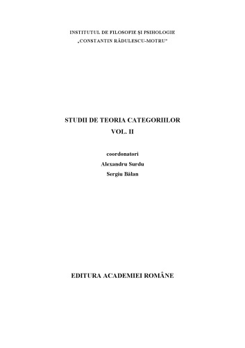 Studii de teoria categoriilor, vol. 2
