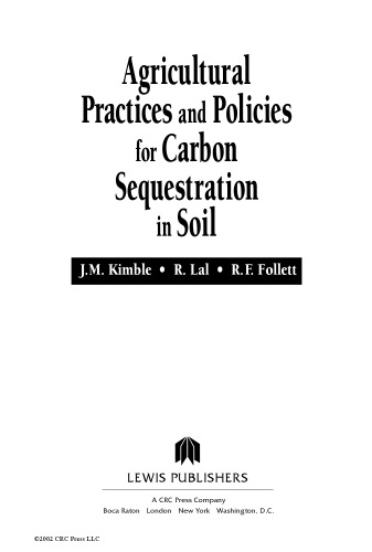 Agricultural practices and policies for carbon sequestration in soil