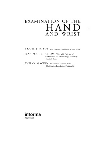 Examination of the hand and wrist